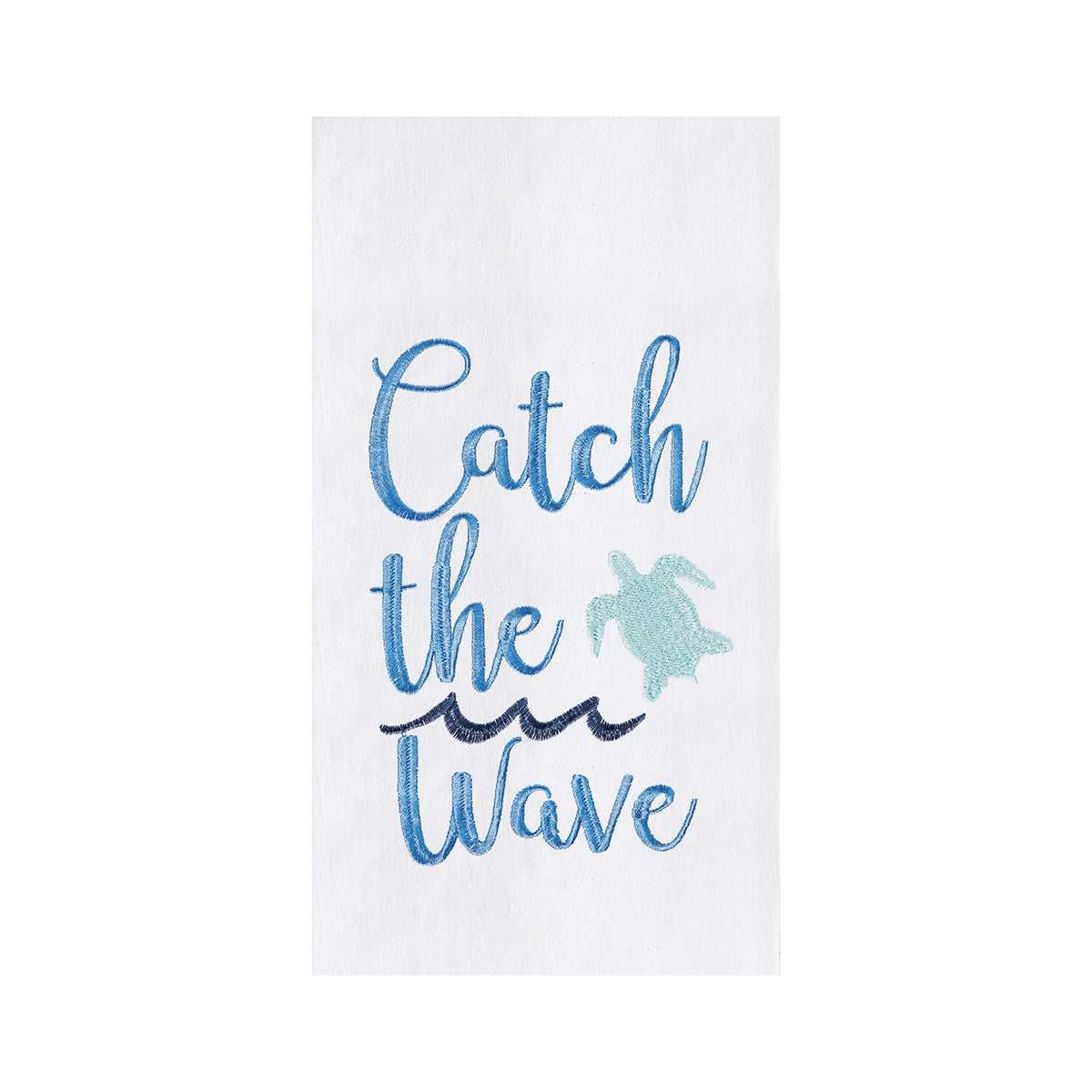 Catch The Wave Embroidered Flour Sack Kitchen Towel    