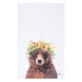 Flower Wreath Bear Printed Flour Sack Kitchen Towel    