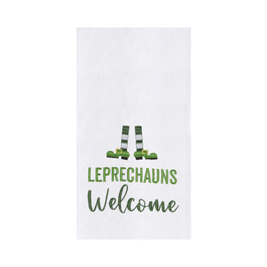 Leprechauns Welcome Embroidered Flour Sack Towel    