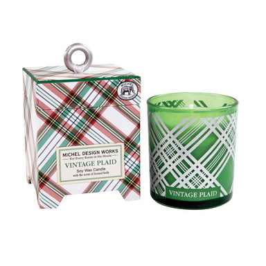 Vintage Plaid Soy Wax Candle    