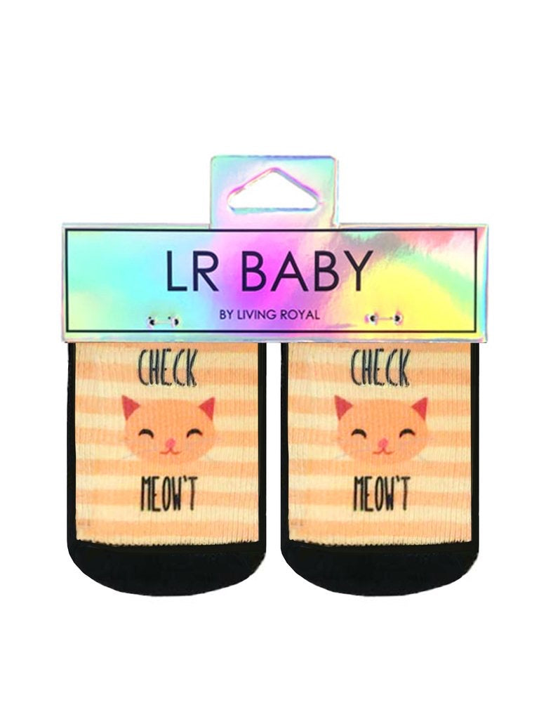 Baby Socks Check Meow't - 0-6 Months    
