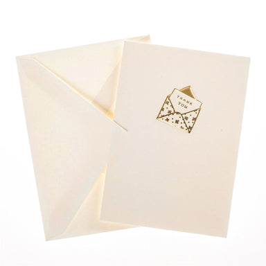Boxed Note Cards - Gold Thank You Envelope    