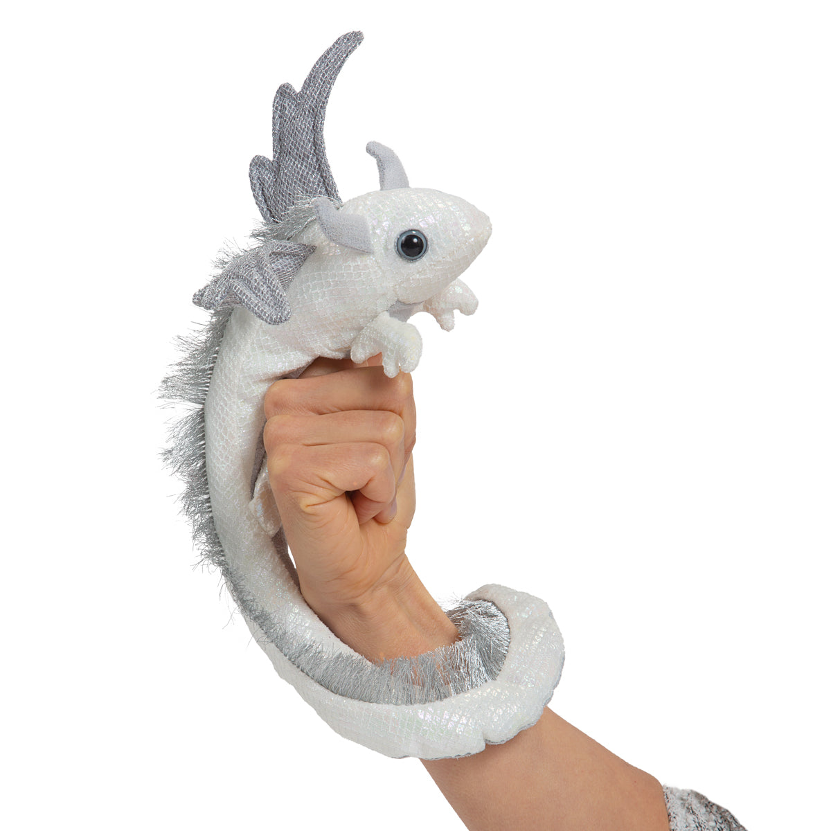 Folkmanis Puppet - Pearl Dragon Wristlet    