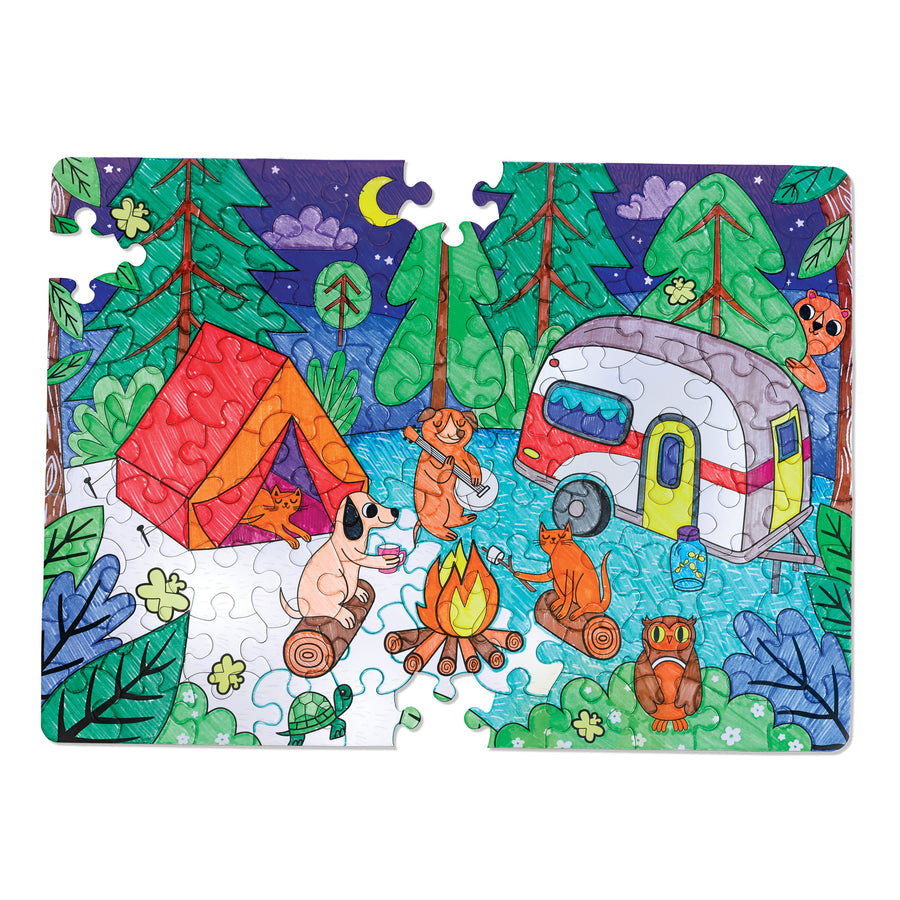 Color By Number 100 Piece Puzzle - Camping    