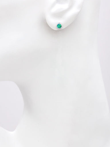 Holly Yashi Petite Bonita Post Earrings - Torrid Green/Silver    