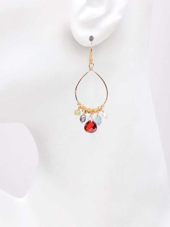 Holly Yashi Daphne Hoop Earrings - Scarlet    