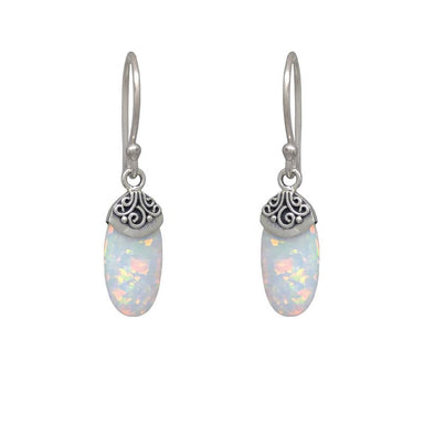 Sita Sterling Silver Dangle With Mosaic Opal Earrings    