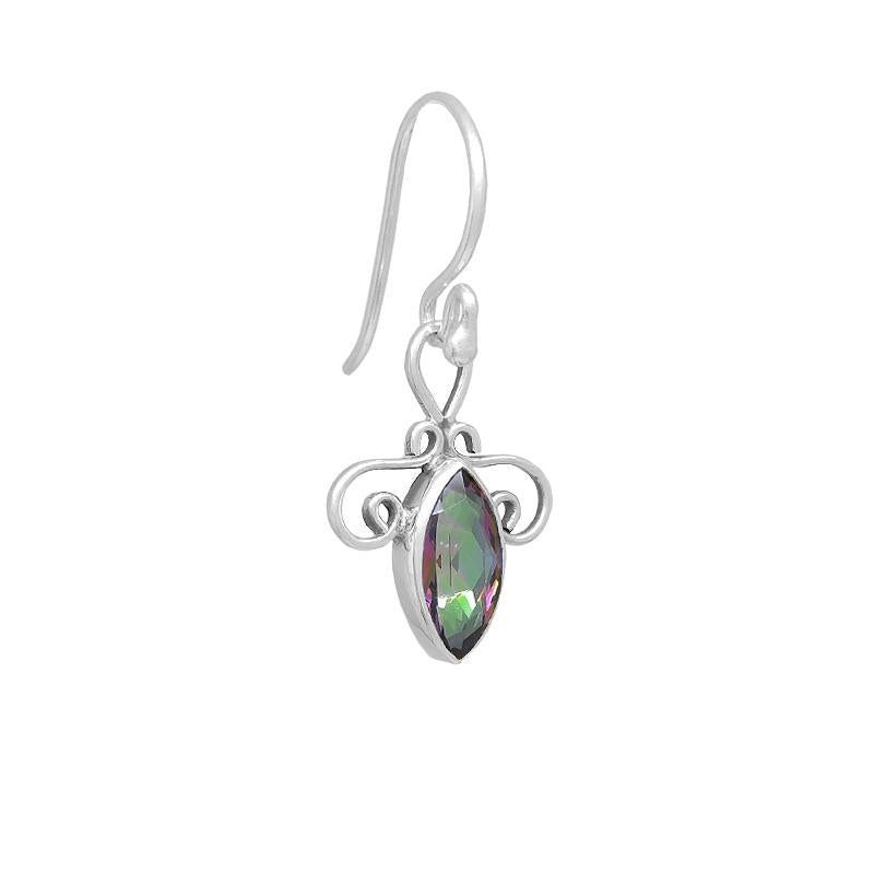 Sita Sterling Silver Filigree With Mystic Topaz Earrings    