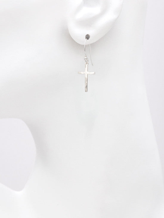 Holly Yashi Love and Honor Cross Earrings - Silver    