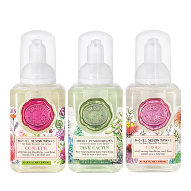 Set of 3 Foaming Hand Soaps - Confetti, Pink Cactus, Posies    