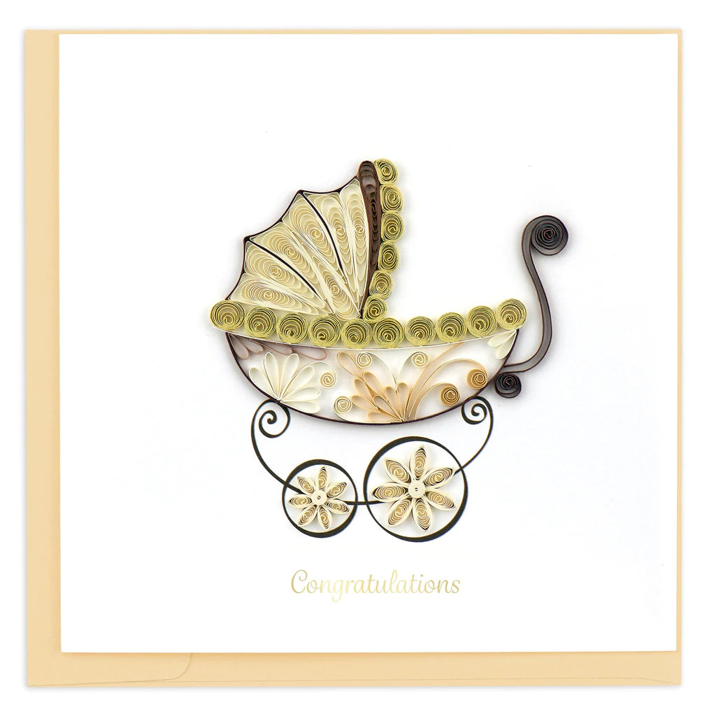 Baby Carriage - Blank Quilling Card    