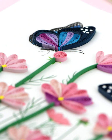 Birthday Flowers & Butterflies - Blank Quilling Cards    