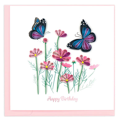 Birthday Flowers & Butterflies - Blank Quilling Cards    