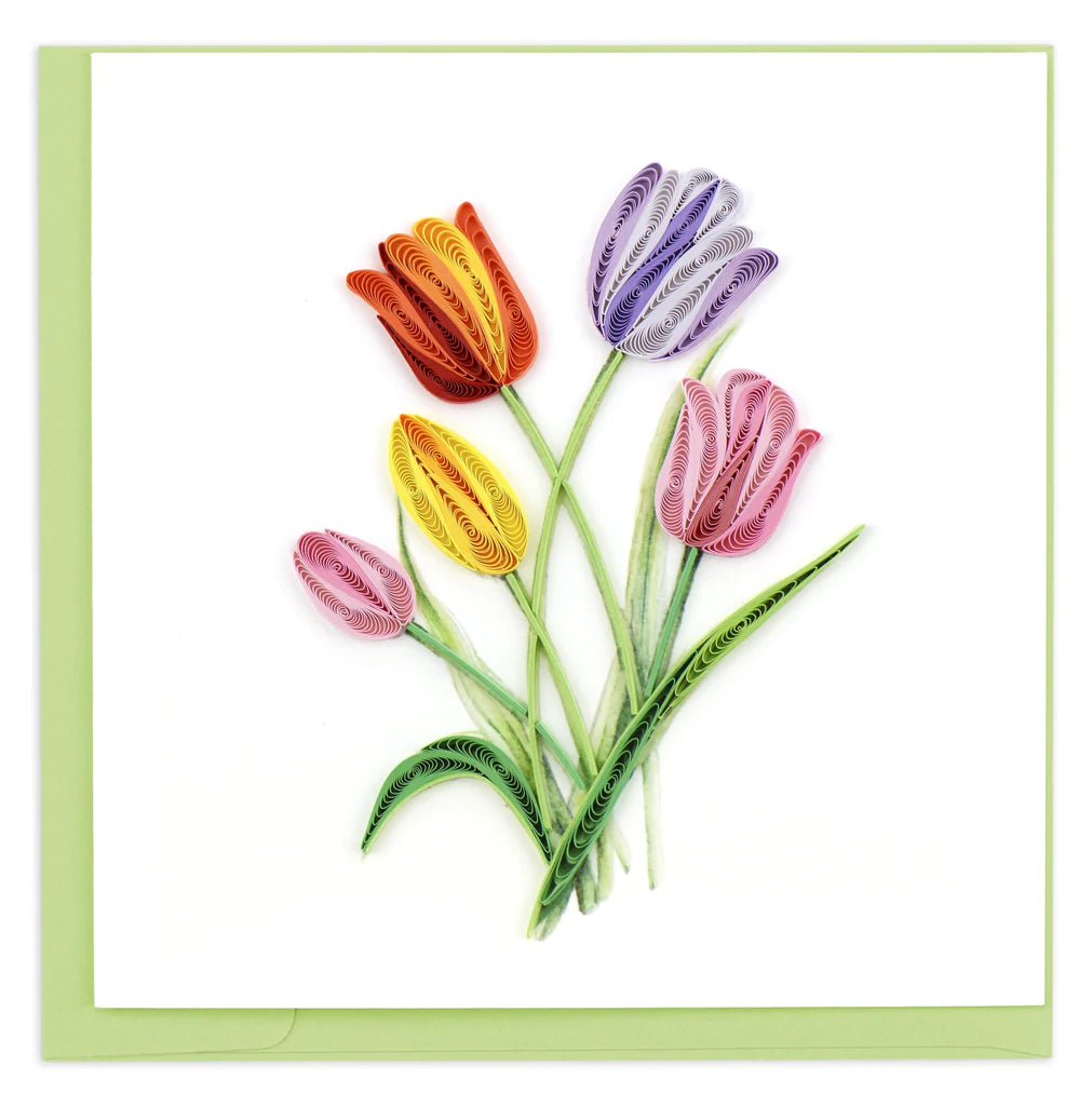 Colorful Tulips - Blank Quilling Card    