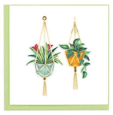 Macramé Plant Hangers - Blank Quilling Card    