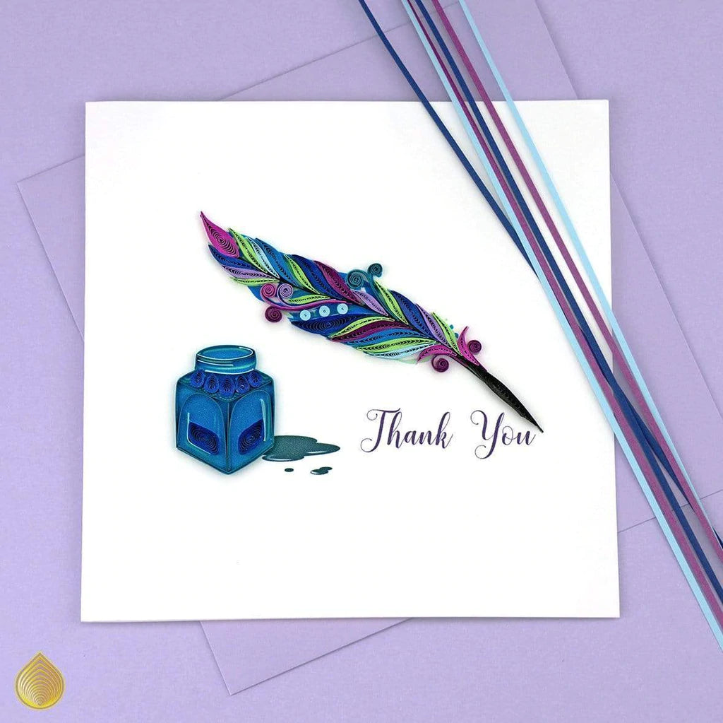 Thank You Quill & Ink - Blank Quilling Card    