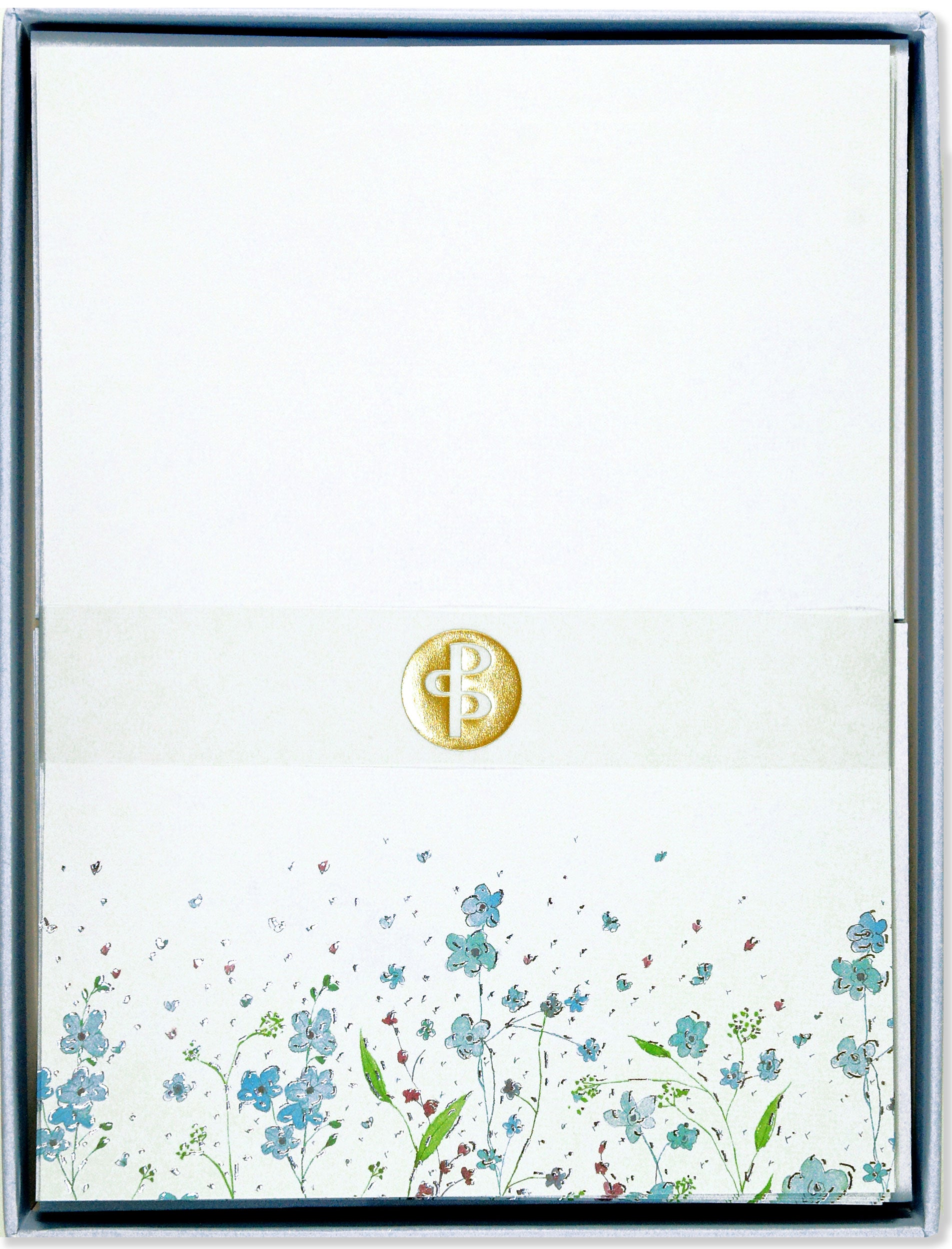 Stationery Paper and Envelopes - Blue Flowers    