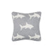 Grey Shark Pillow - 10" x 10"    
