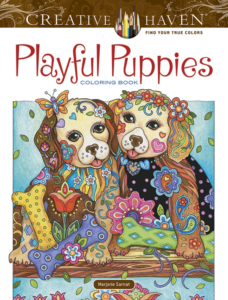 Playful Puppies - Creative Haven Coloring Book    
