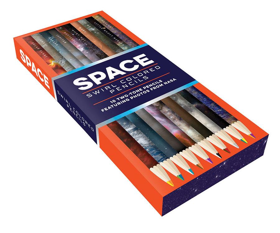 Space - 10 Two-Tone Swirl Colored Pencils    