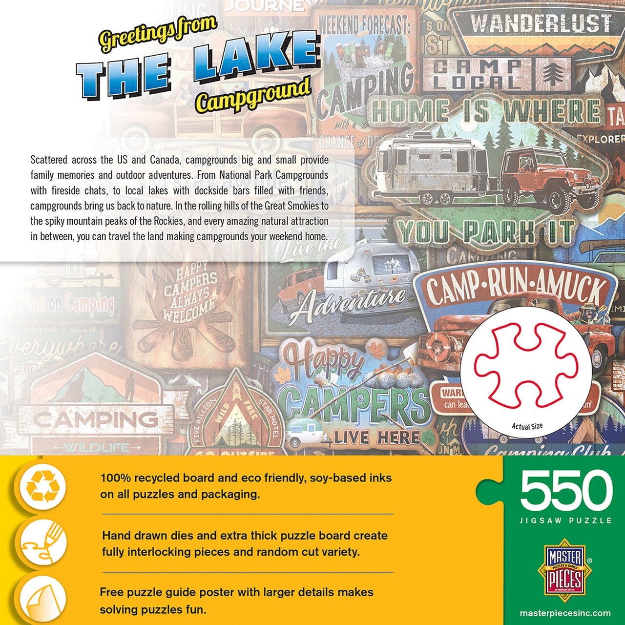Greetings From The Lake Campground 550 Piece Puzzle    