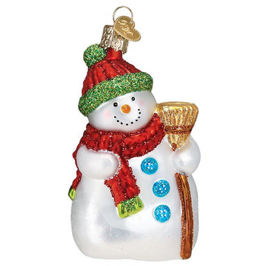 Old World Christmas - Snowman With Broom Ornament    