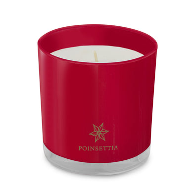 Poinsettia 8oz Red Glass Candle    