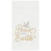 Peace on Earth Metallic Embroidery Waffle Weave Dishtowel    