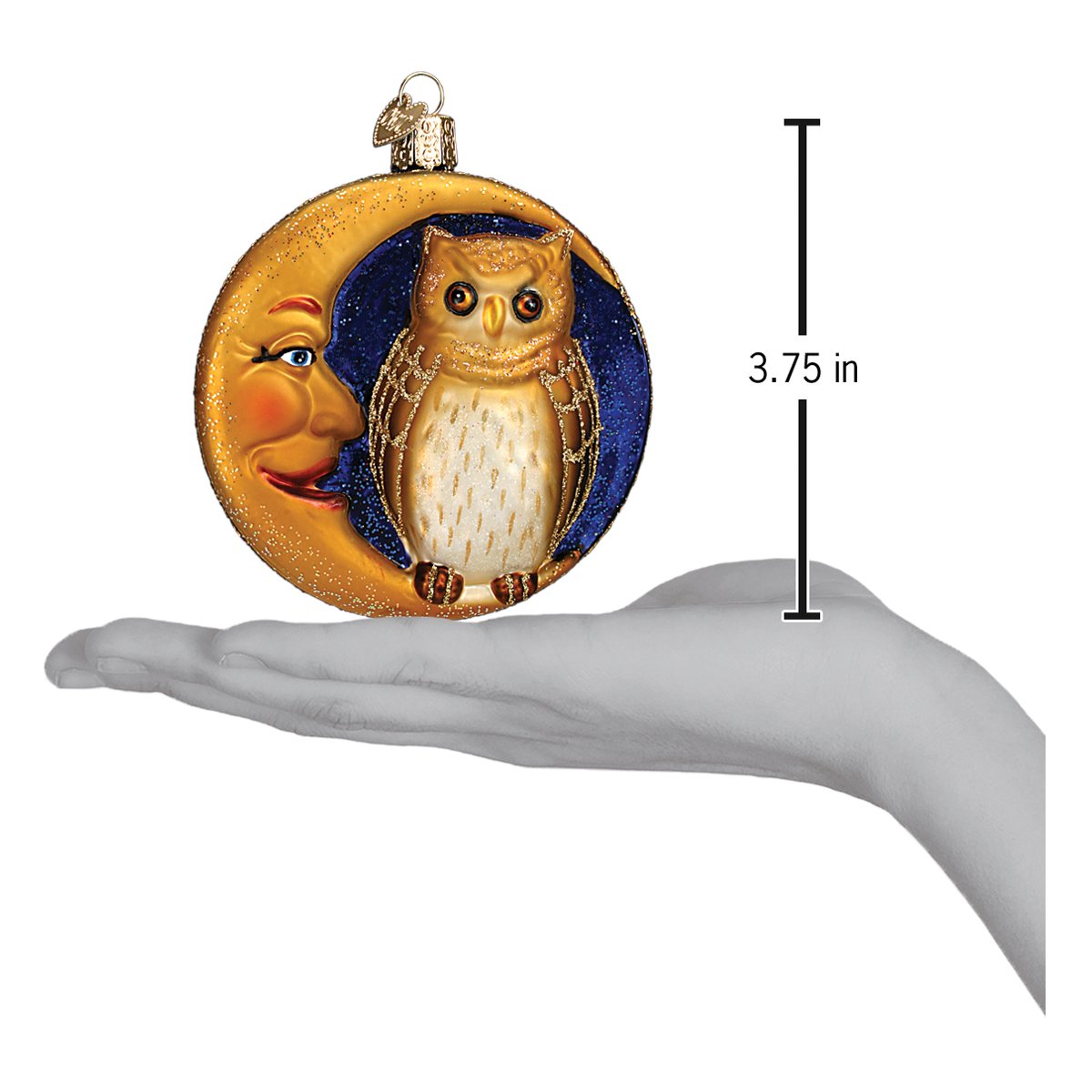 Old World Christmas - Owl In Moon Ornament    