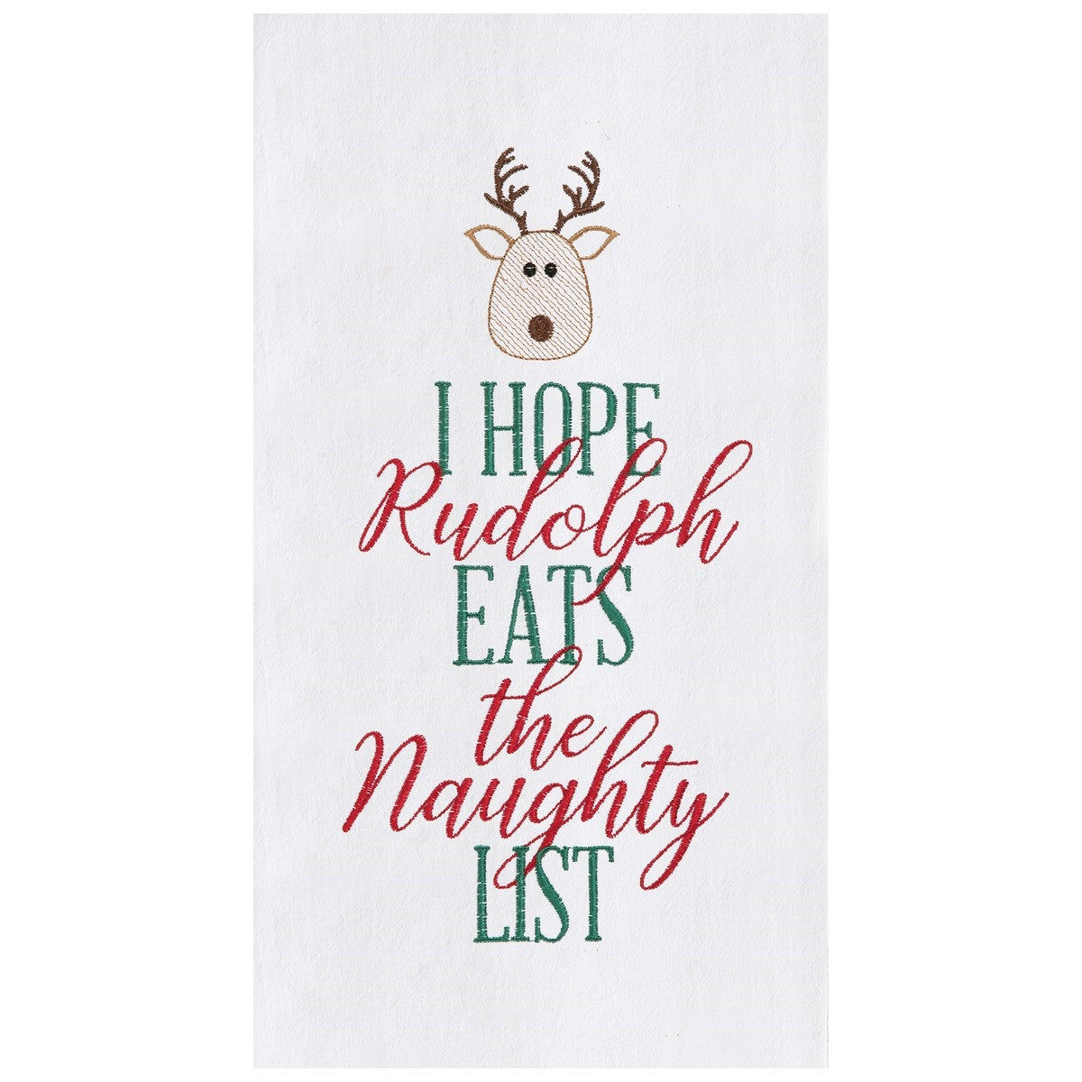 I Hope Rudolph Eats The Naughty List - Flour Sack Kitchen Towel    
