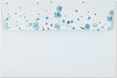 Stationery Paper and Envelopes - Blue Flowers    