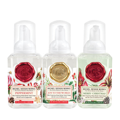 Set of 3 Foaming Hand Soaps - Peppermint, Joy to the World, and Merry Christmas    
