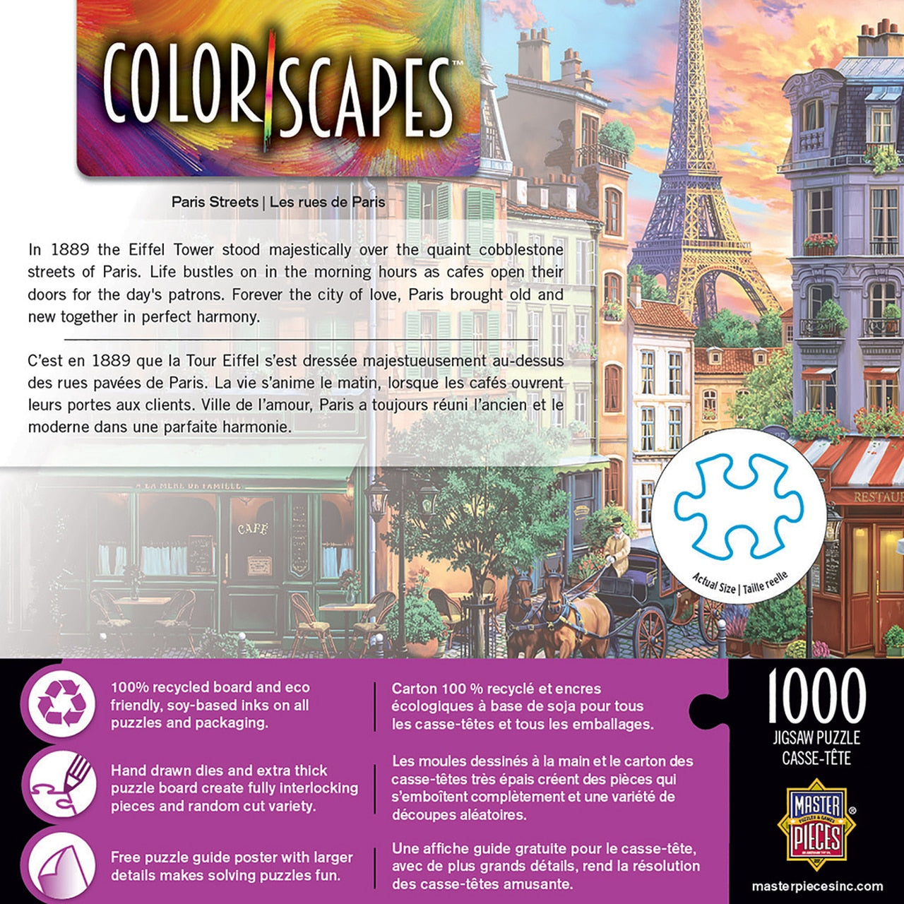 Paris Streets 1000 Piece Colorscapes Puzzle    