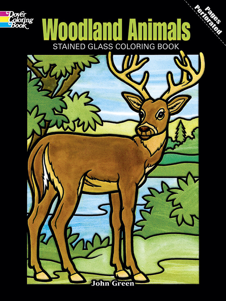 Woodland Animals - Stained Glass Coloring Book    