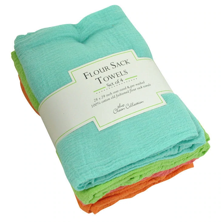 Set of 4 Bright Floursack Towels    