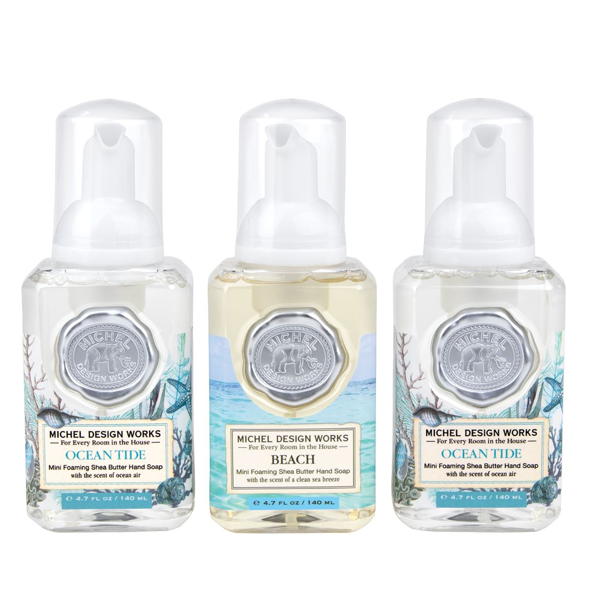 Set of 3 Foaming Hand Soaps - Ocean Tide and Beach    