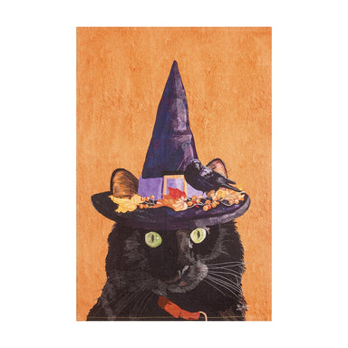 Black Cat Witch Printed Kitchen Towel    