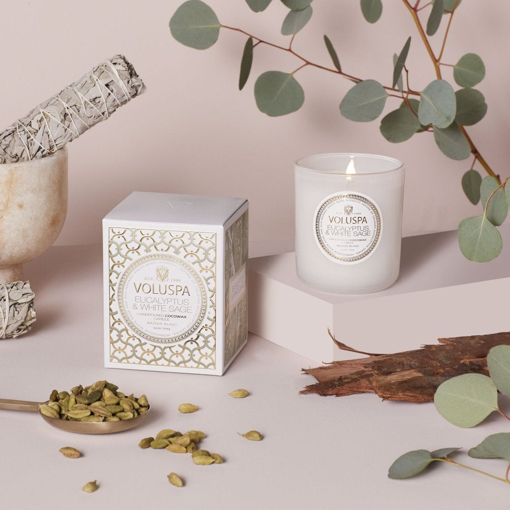 Voluspa Classic Candle - Eucalyptus & White Sage    