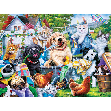 Washing Time 300 Piece Playful Paws Large Format Puzzle    