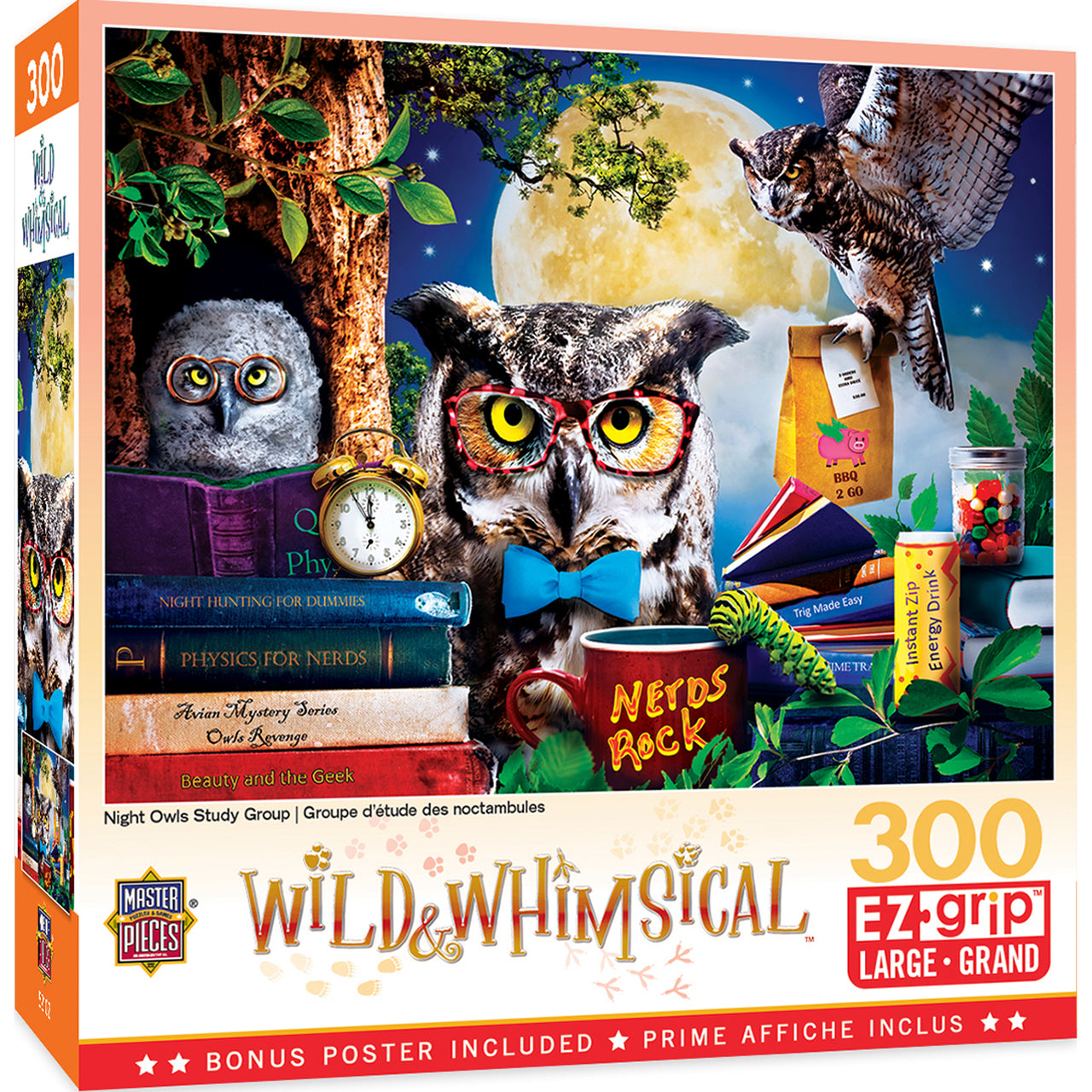 Night Owls Study Group 300 Piece Large Format Wild & Whimsical Puzzle    