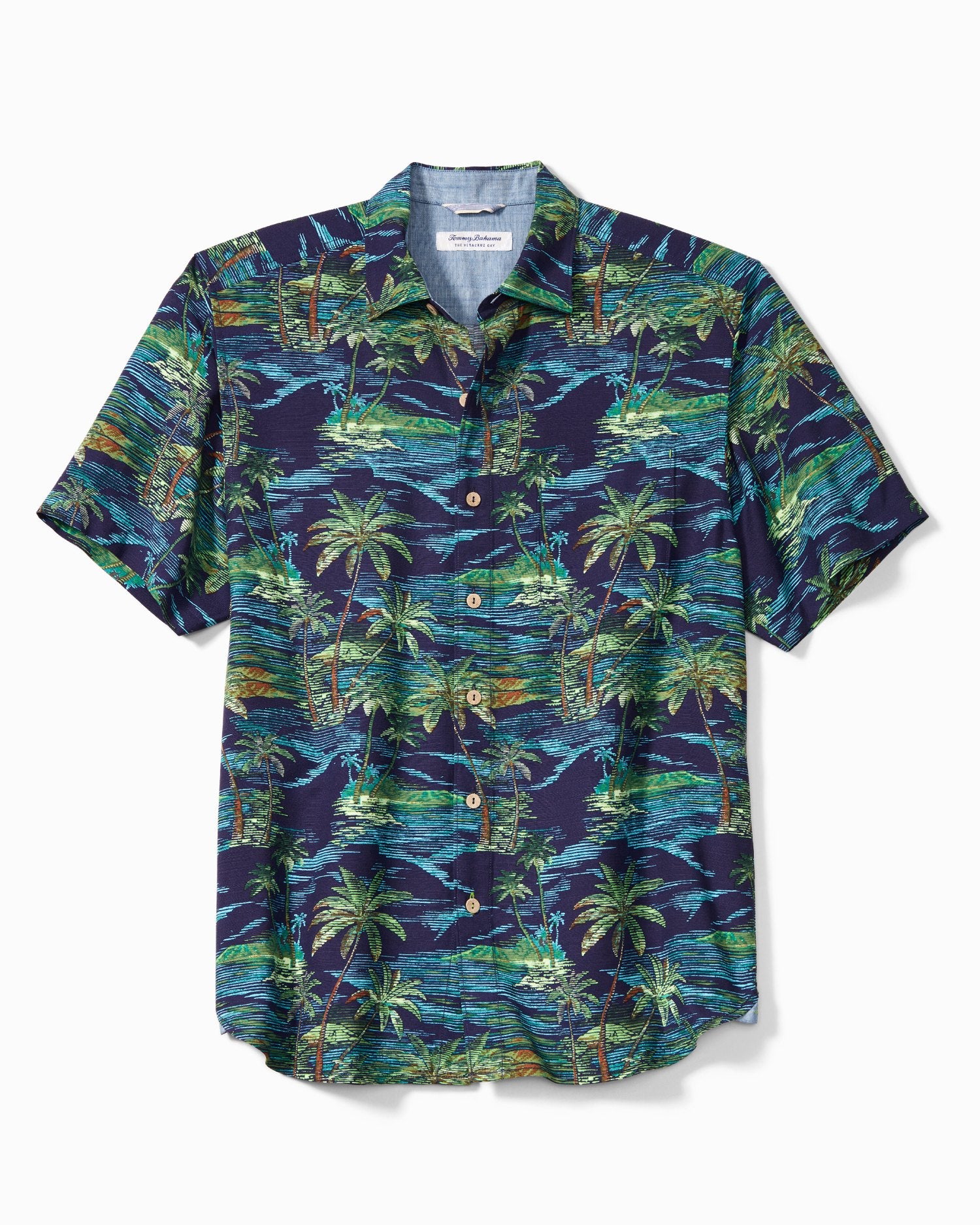 Tommy Bahama Veracruz Cay Scenic Isles Camp Shirt Island Navy M  023773526409