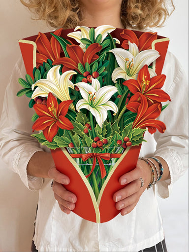 Pop Up Flower Bouquet Greeting Card - Winter Joy    