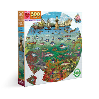 Fish & Boats 500 Piece Round Puzzle    