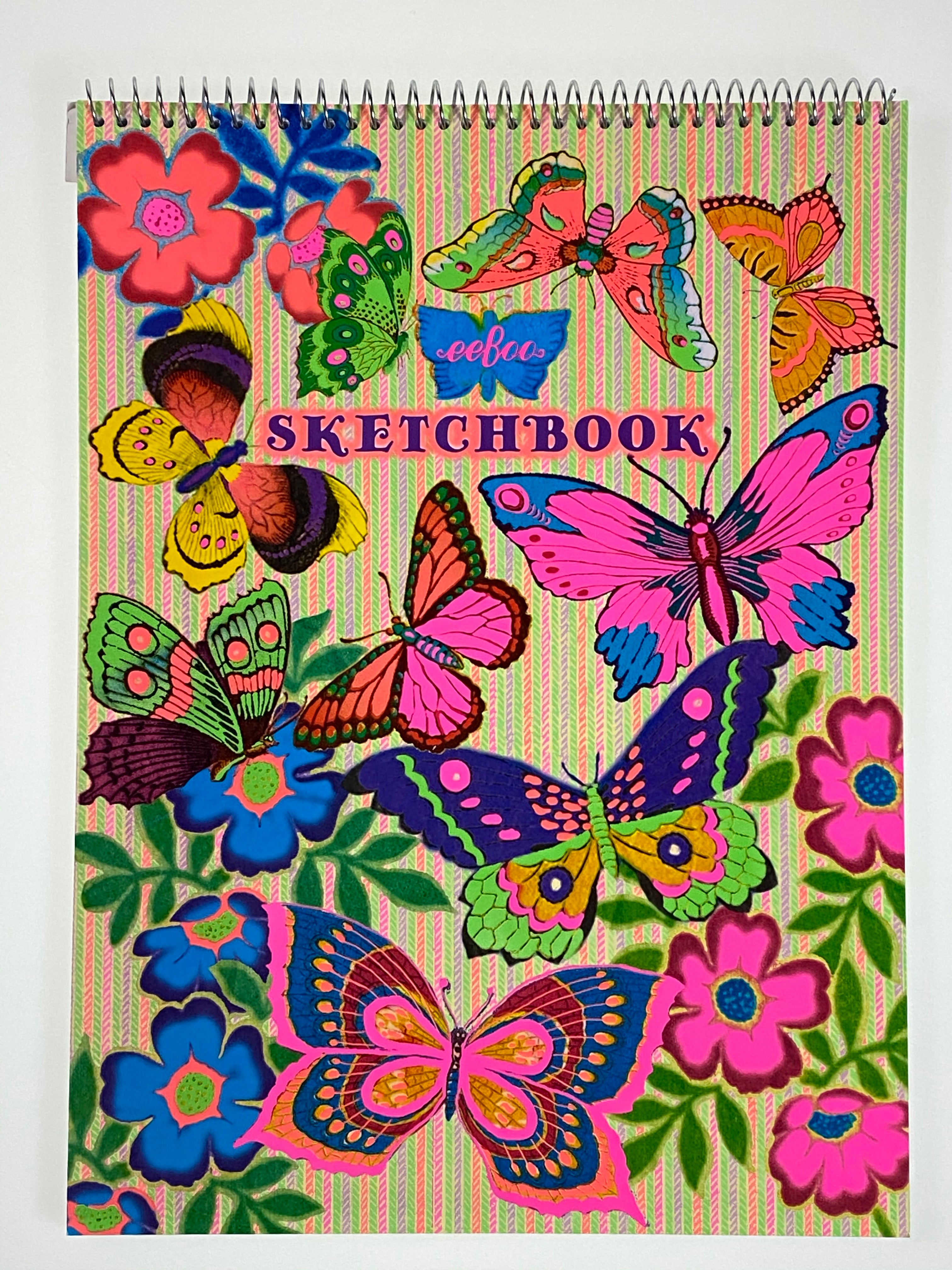 Fluorescent Butterflies Sketch Book    