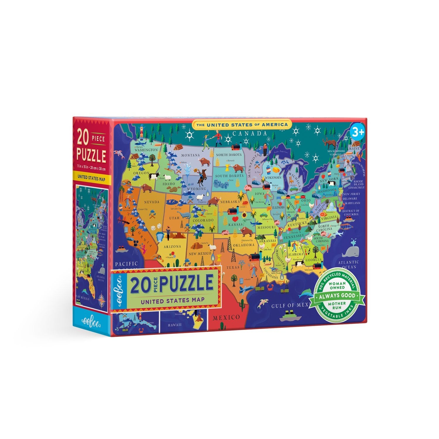 United States Map 20 Piece Puzzle    