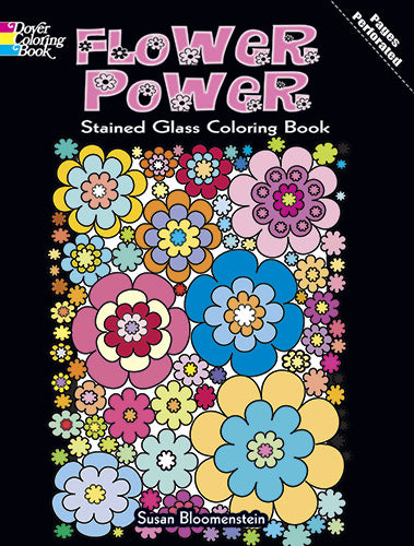 Flower Power Stained Glass Coloring Book    