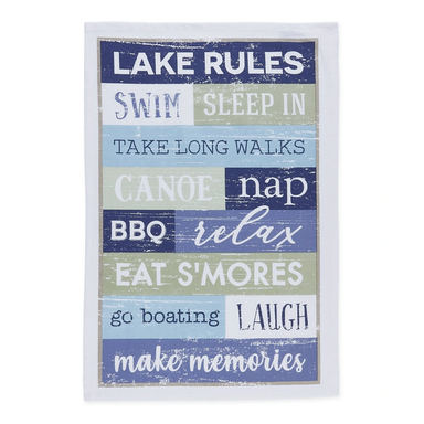 Lake Rules Printed Kitchen Towel    