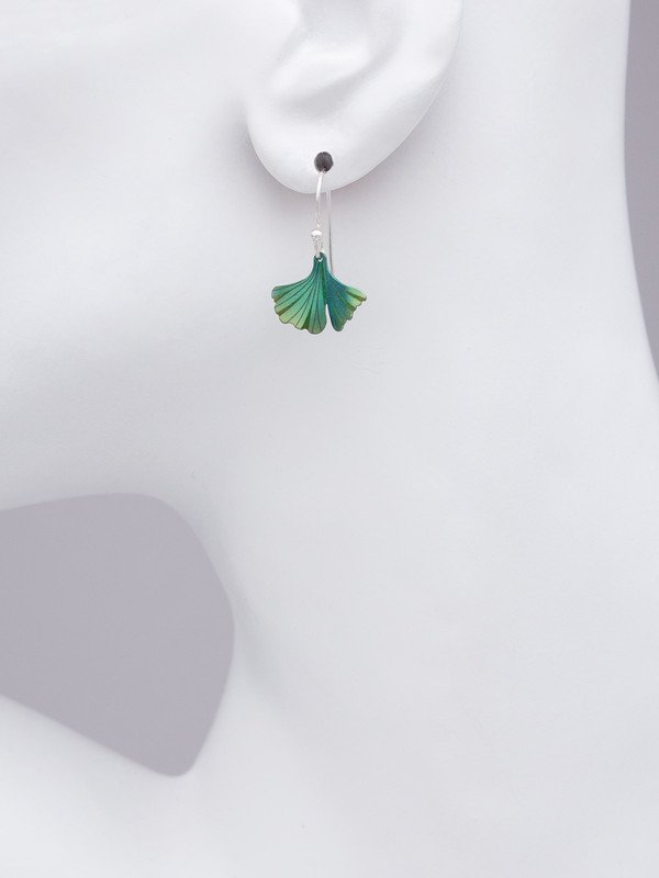 Holly Yashi Petite Ginkgo Earrings - Green    