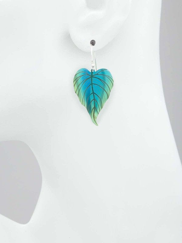 Holly Yashi Tropical Heart Earrings - Purple/Turquoise    