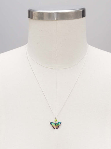 Holly Yashi Bella Butterfly Pendant Necklace - Green Flash    